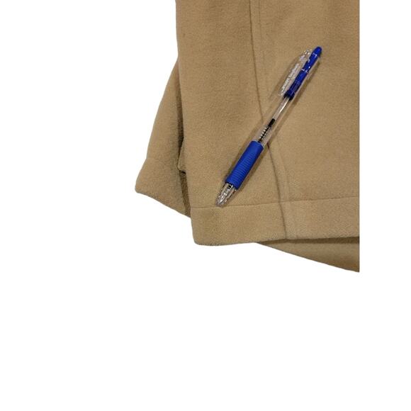 Vintage Lands‎ End 100% Wool Toggle Hooded Coat Medium Tan Nylon Lined Jacket - Picture 6 of 9